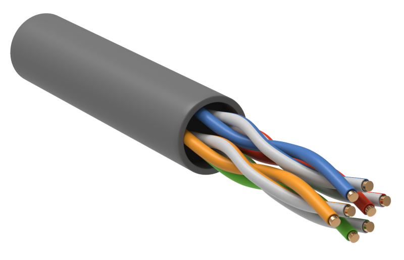 Витая пара U/UTP 5E 24AWG 4PR PVC 1м серый РФ/Т   GENERICA Generica BC1-C5E04-111-305-T-R-G