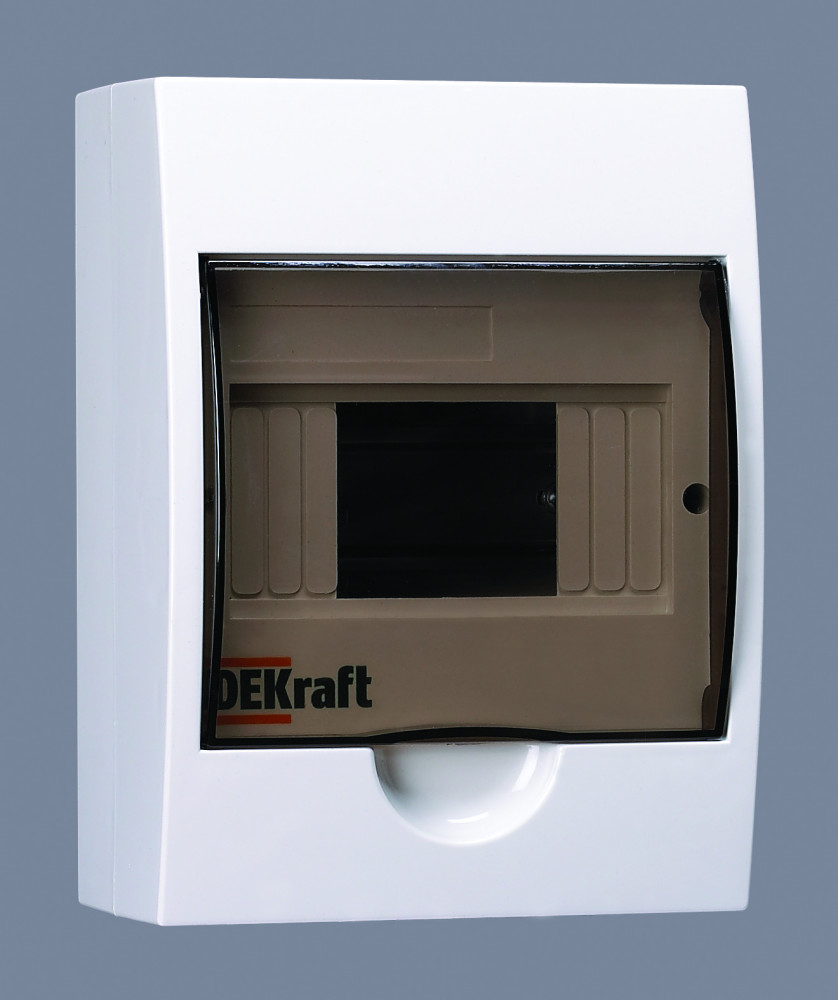 Щит распределительный навесной ЩРн-П-6 IP41 пластиковый прозрачная дверь (31009DEK) DEKraft