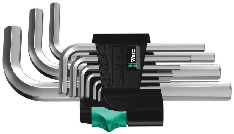 Набор Г-образных ключей 950/9 SM N хромированных 1.5 - 10 мм 9 предметов (WE-021406) Wera