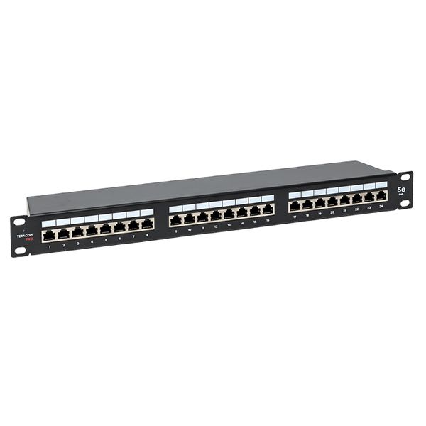 Патч-панель TERACOM PRO 19'' Cat.5E 1U полный экран STP 24 порта RJ-45 Dual IDC с органайзером EKF TRP-PPNL-5ESTP-1U24 TRP-PPNL-5ESTP-1U24