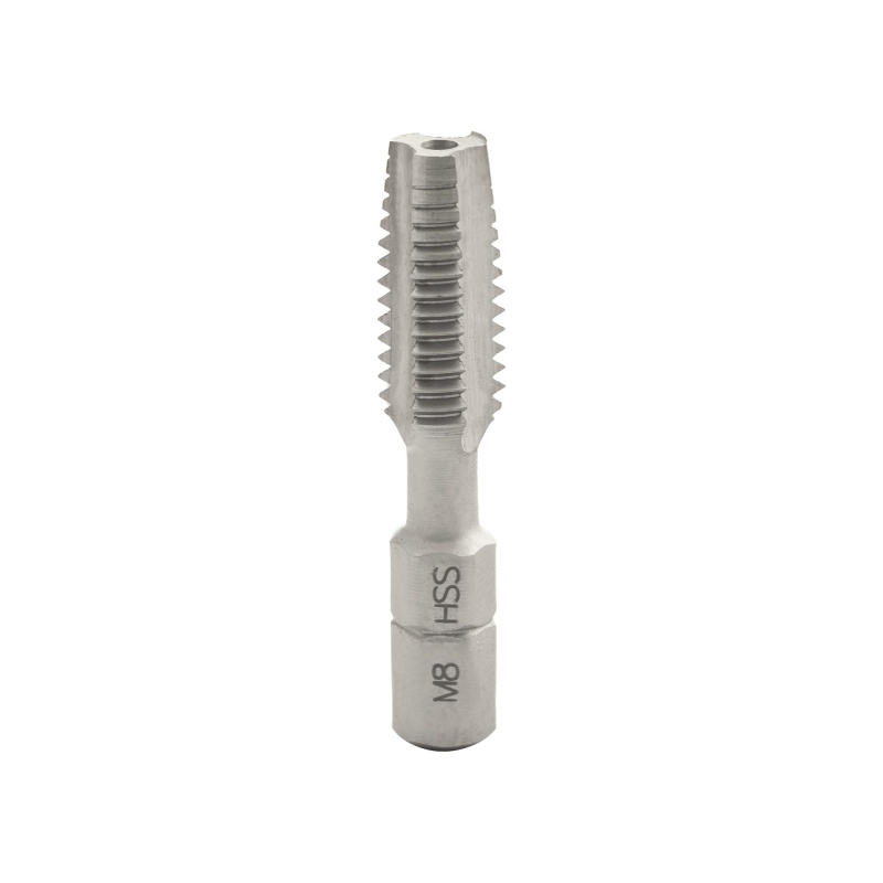 Метчик М 8,0х1,25 (Для шуруповерта) PN8/3016 HSS 6h(2N) A/5P 40мм a=1/4'' (CzTool) Bucovice 940080