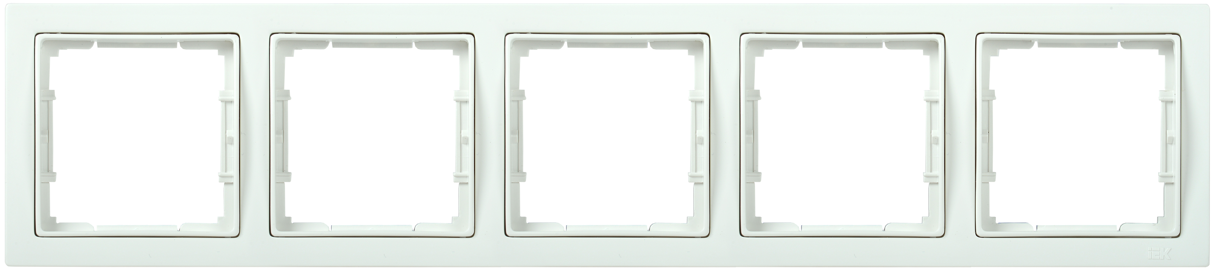РУ-5-ББ Рамка пятиместная квадратная BOLERO Q1 белый IEK EMB52-K01-Q1