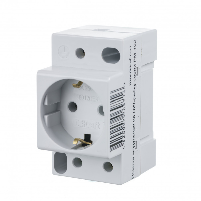 Розетка на DIN-рейку РМ-102 16А DEKraft 18012DEK