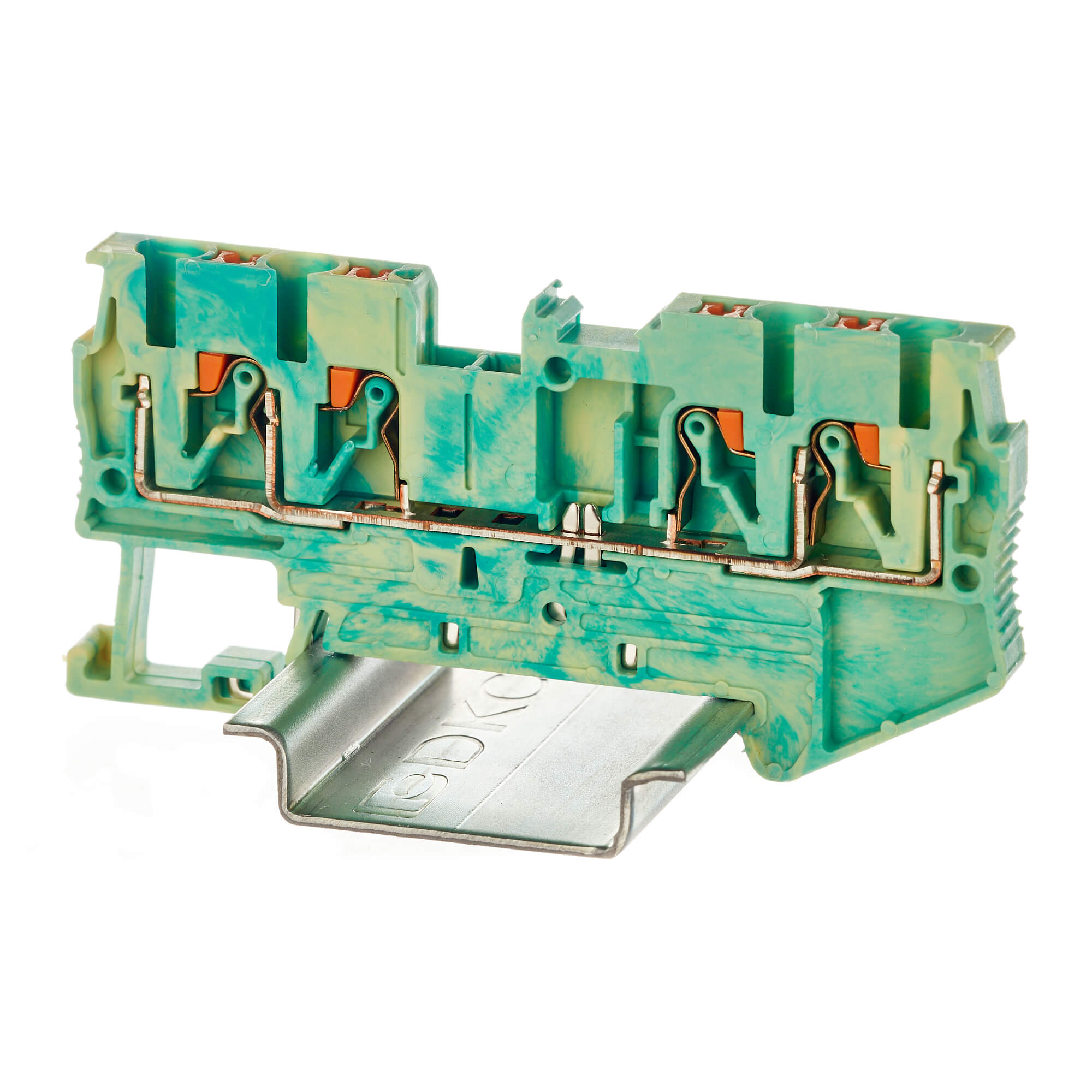 Клемма заземления , зажим push-in, 4 точки подключения, 2.5 кв.мм DKC VPR-2.5-QUATTRO-PE