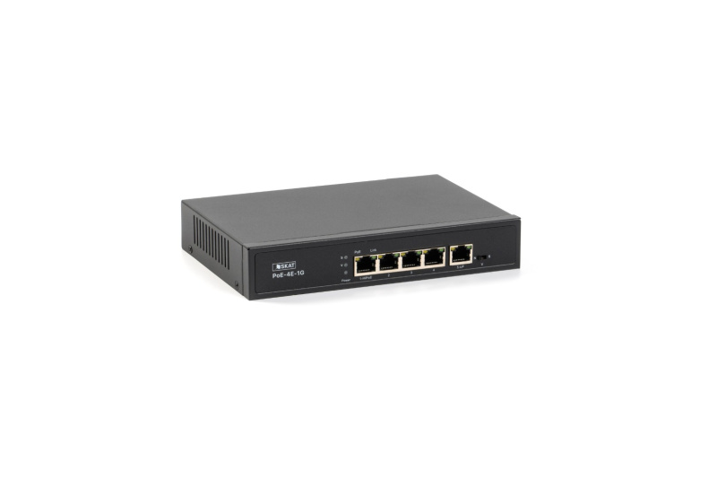 Коммутатор неуправляемый SKAT 4 порта, PoE+,  1-Uplink, 65 ВТ Бастион 4070