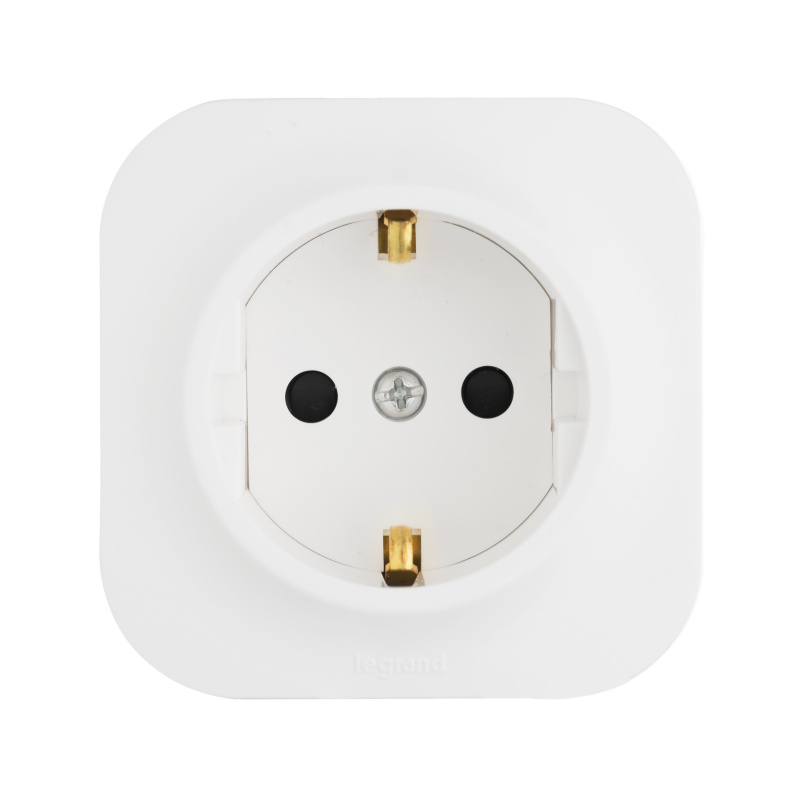 Quteo Розетка с заземлением без шторок наружная белая Legrand 782211