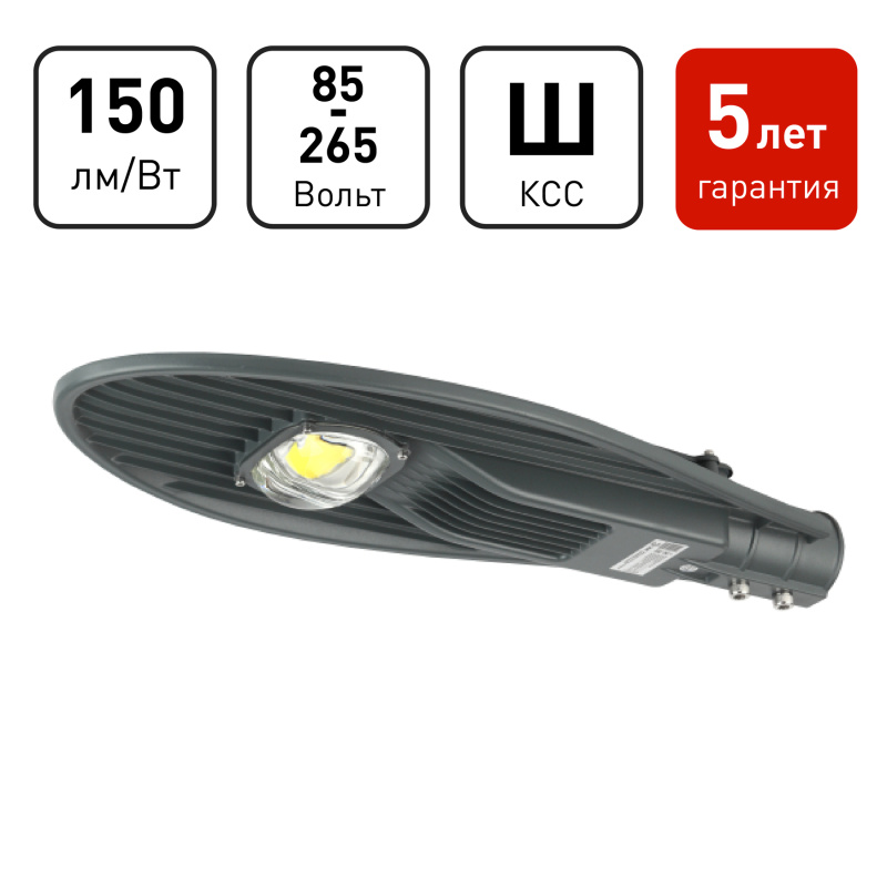 Светильник светодиодный уличный консольный ДКУ-60 Вт SPP-5-60-5K-W IP65 60Вт 6600лм 5000К 620x245x70 (КСС ''Ш'') (50) ЭРА ЭРА Б0029441