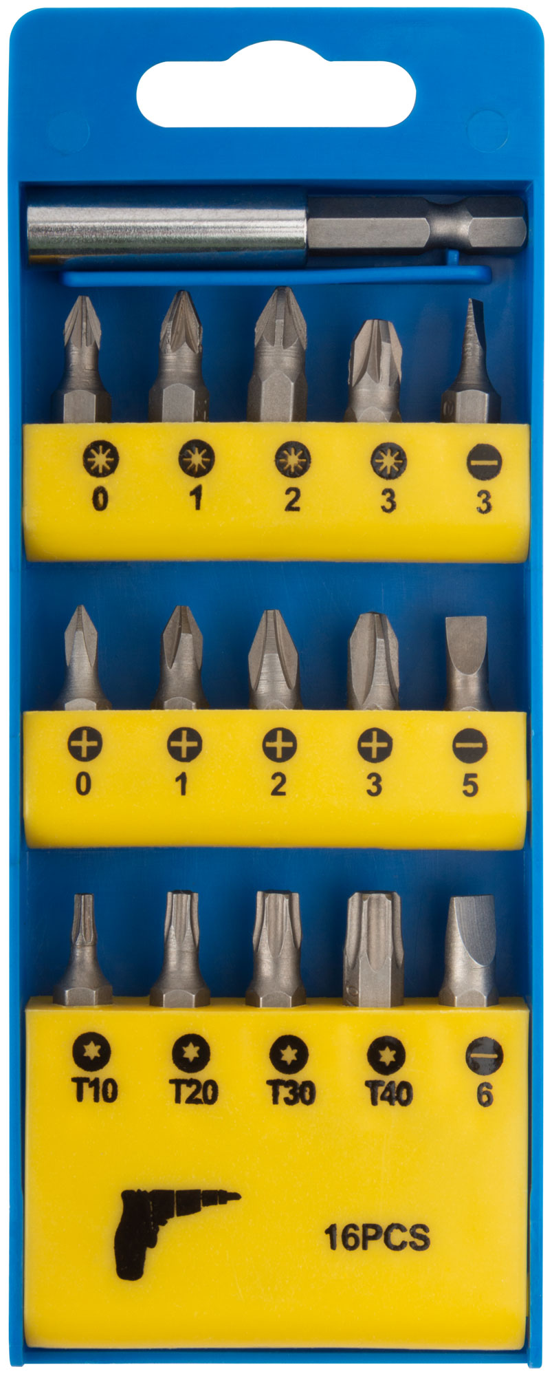 Биты набор 15 шт, CrV 25 мм + адаптер (57632) FIT