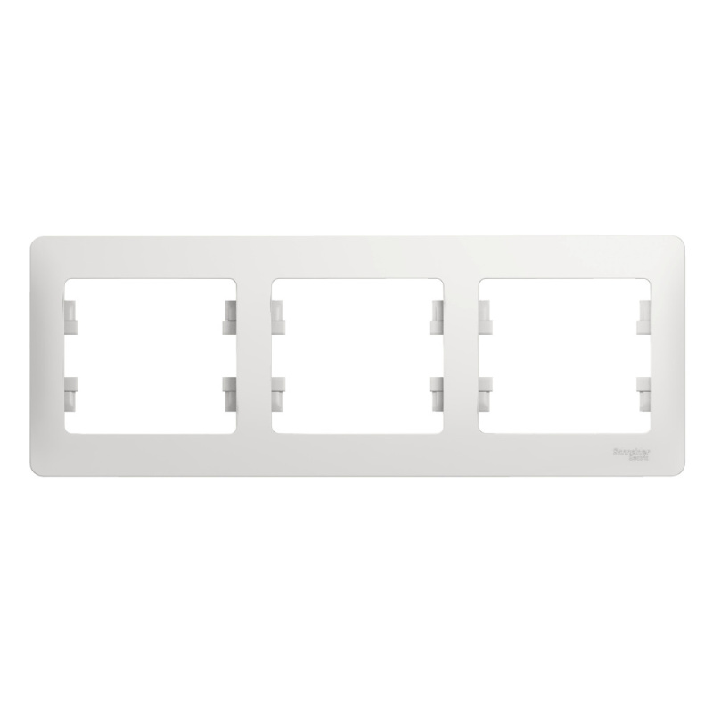 GLOSSA Рамка горизонтальная 3 поста белая Systeme Electric GSL000103