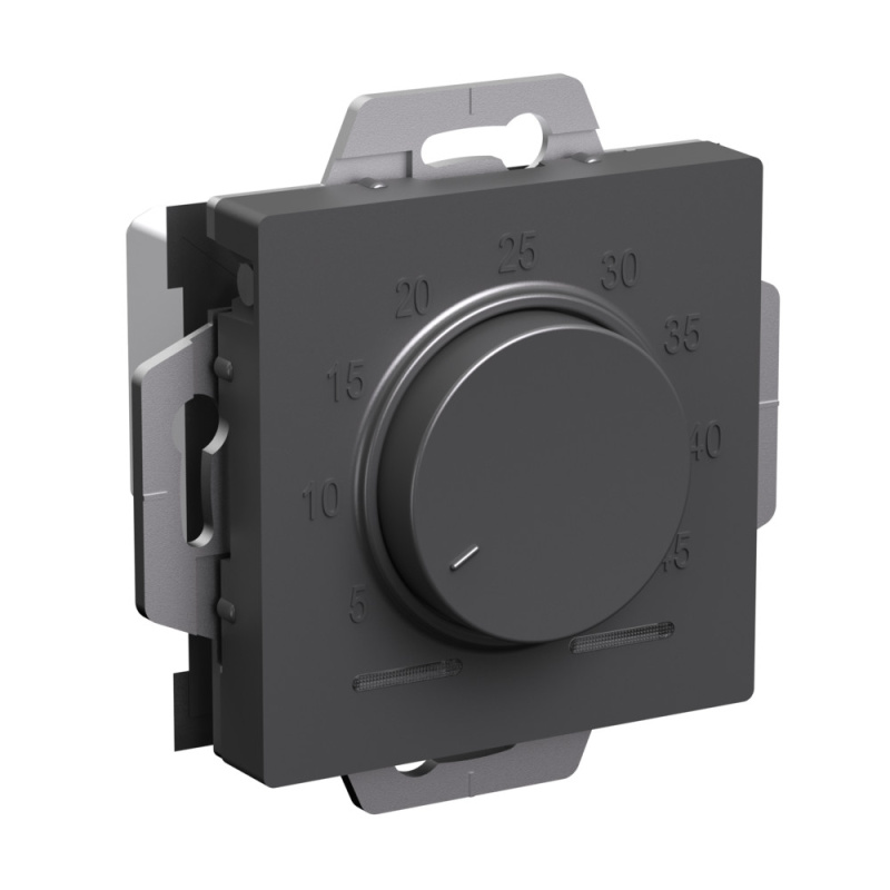 ATLASDESIGN ТЕРМОСТАТ электрон. теплого пола с датчиком, 10A, механизм, БАЗАЛЬТ Systeme Electric ATN001435 ATN001435