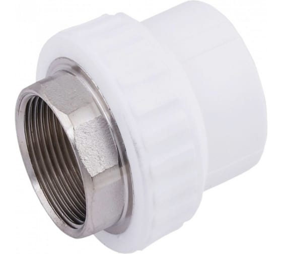 Муфта комбинированная 63 х 2' ВР под ключ полипропиленовая PPR белая (10134063) Valfex