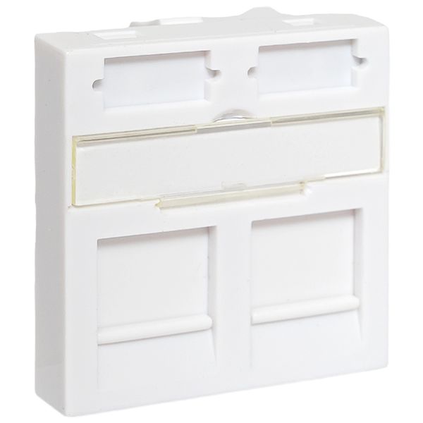 Вставка розеточная TERACOM PRO 45x45мм формат Mosaic на 2 модуля Keystone со шторками и маркерами белая EKF TRP-INS-MOS-2M2P-WH
