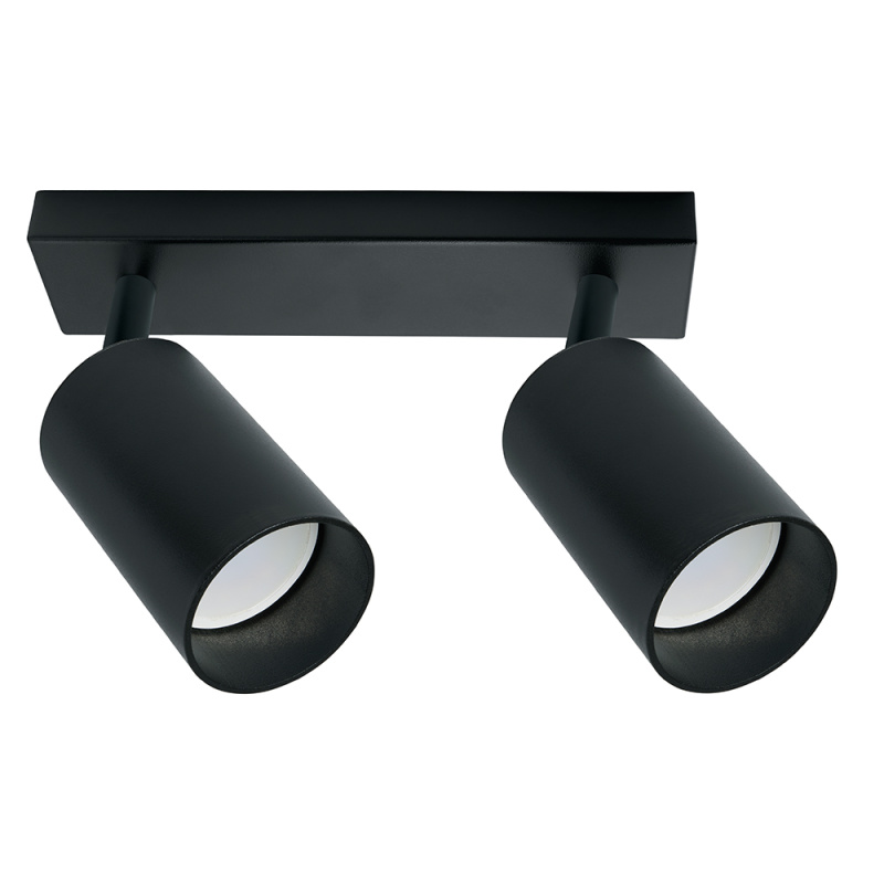 Светильник ДБО 2хGU10 без ламп наклонный черный FERON 41063