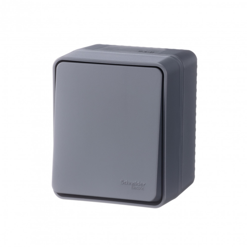 AtlasDesign Profi54 переключатель одноклавишный IP54 10 АХ, АНТРАЦИТ, Россия Systeme Electric ATN544061