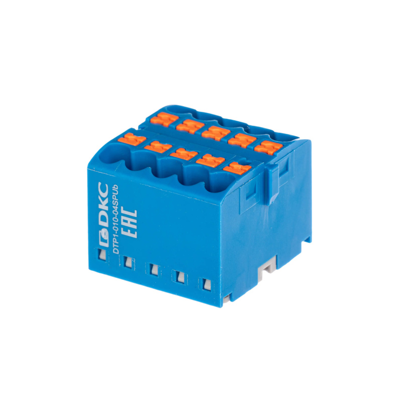 Блок распределительный, зажим push-in, 10 точек подключения 2,5 кв.мм, синий