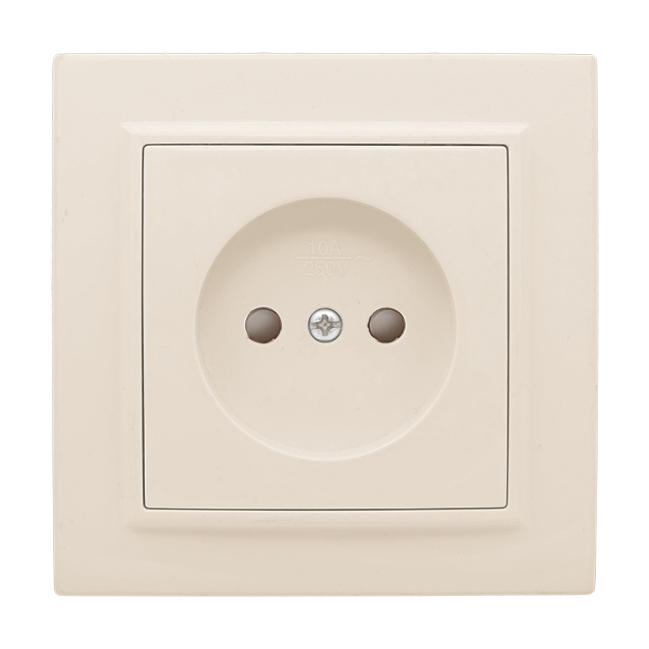 Розетка одноместная СП без заземления 10А с защитными шторками бежевый Минск EKF ERR10-022-200 ERR10-022-200