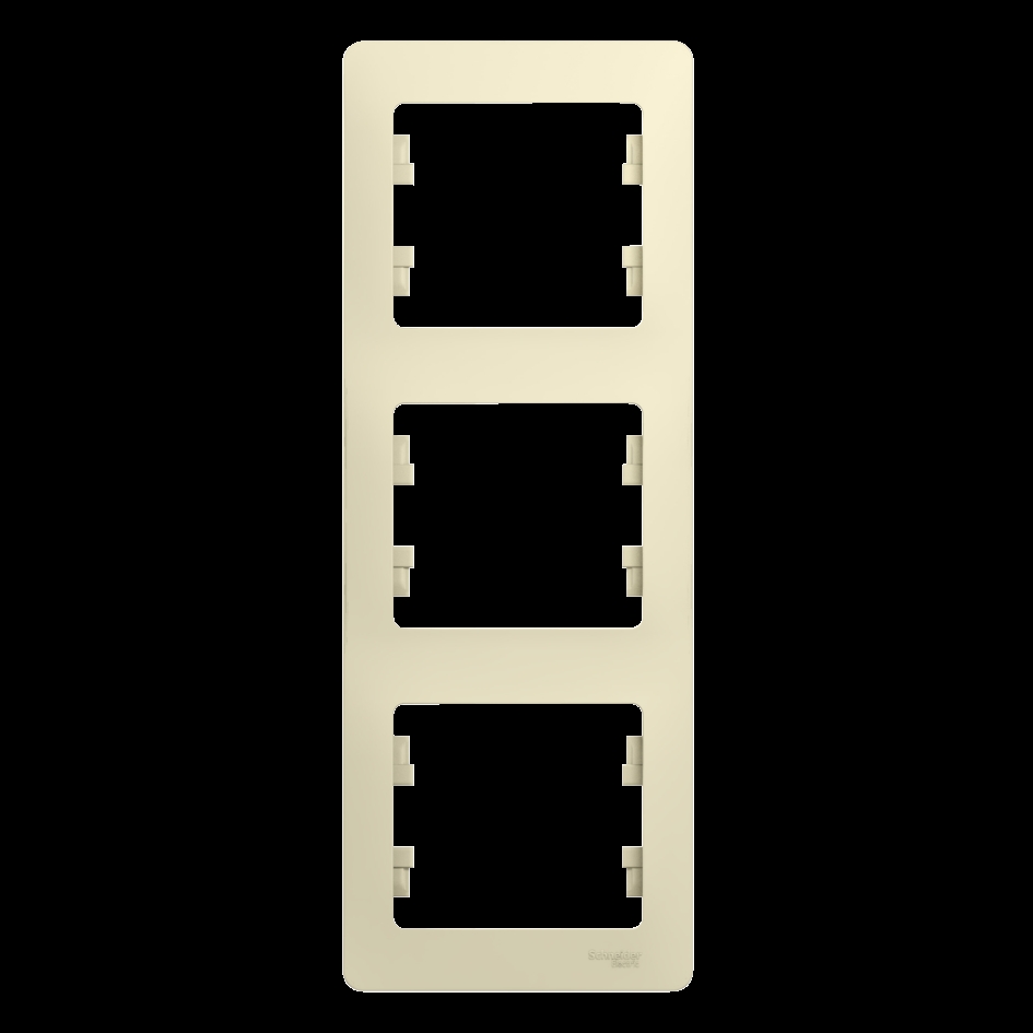 GLOSSA Рамка 3 поста вертикальная бежевая Systeme Electric GSL000207