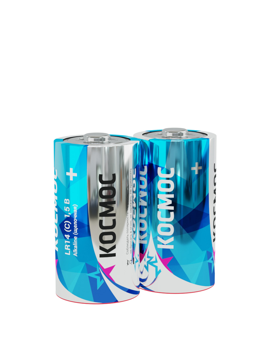Элемент питания LR14 (C) 1.5V Alkaline 2S в шринке, Космос KOCLR14MAX2S