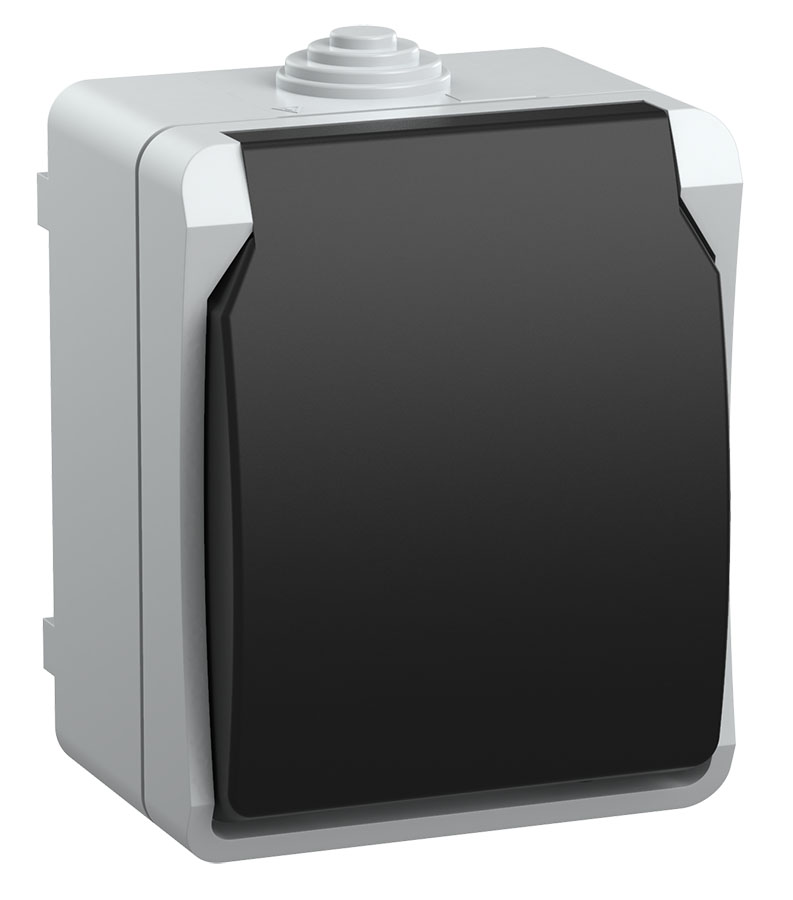ФОРС Розетка наружная с заземлением с крышкой IP54 IEK ERS12-K03-16-54-DC