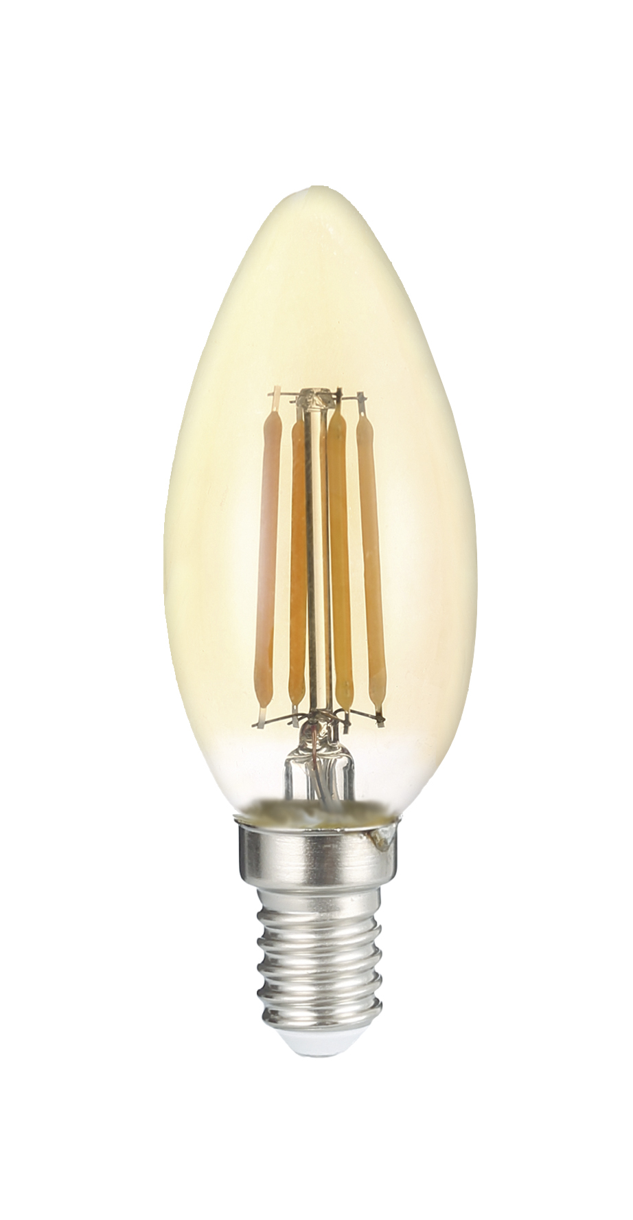Лампа сетодиодная декоративная LED 6w E14 4000K свеча золотая филамент 230/50 Jazzway JazzWay 5020665