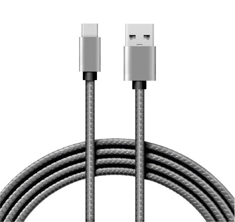 Кабель USB-Type-C, 3A, nylon, grafit, 1m, 18-1896, REXANT