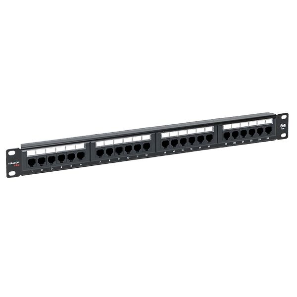 Патч-панель TERACOM PRO 19'' Cat.5E 1U неэкранированная UTP 24 порта RJ-45 Dual IDC EKF TRP-PPNL-5EUTP-1U24