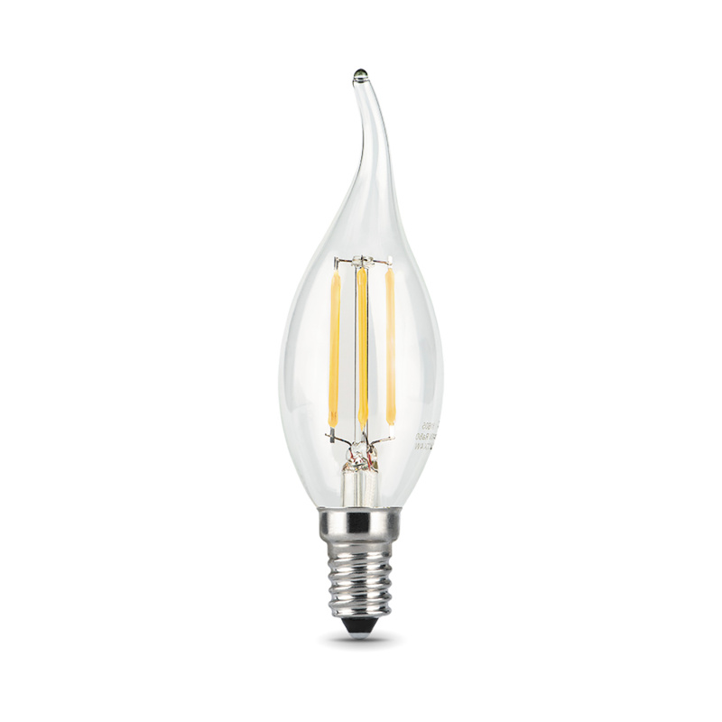 Лампа светодиодная филаментная LED 9 Вт 710 Лм 4100К E14 свеча белая Black Filament Gauss GAUSS 104801209