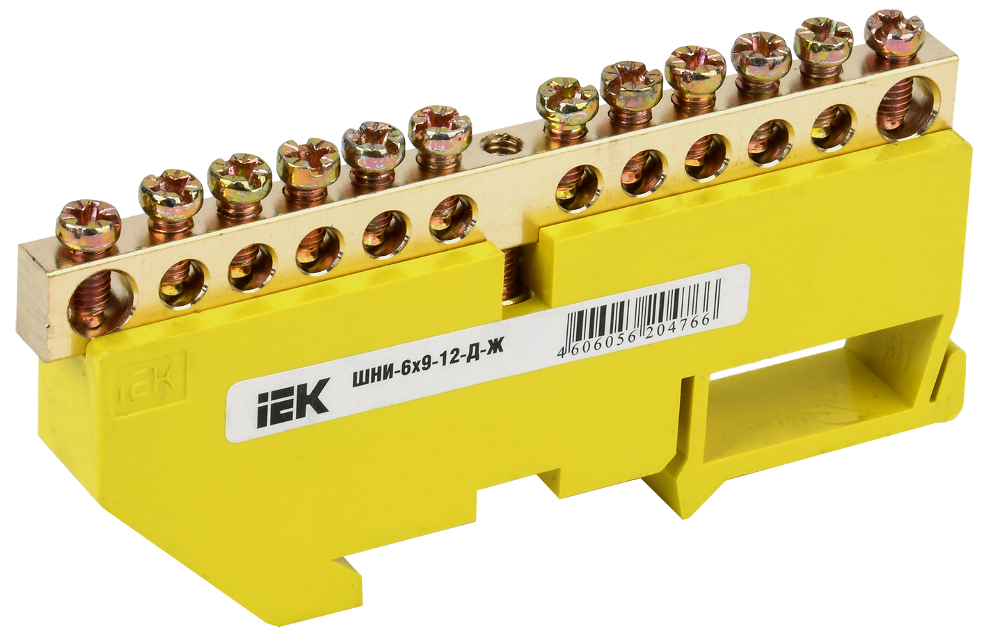 Шина PE земля на DIN-изоляторах ШНИ-6х9-12-Д-Ж (YNN10-69-12D-K05) IEK