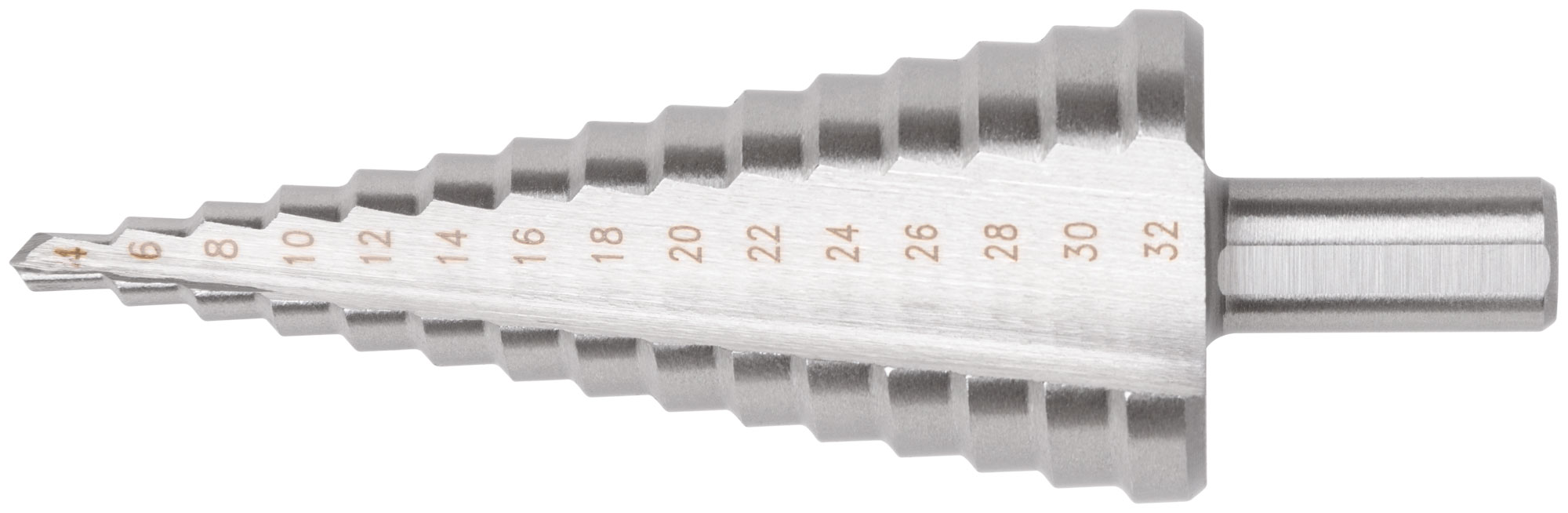 Сверло ступенчатое HSS по металлу, 15 ступеней, 4-32 мм Курс 36405