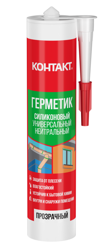 Герметик силиконовый универсальный прозрачный 280 мл КОНТАКТ 24496