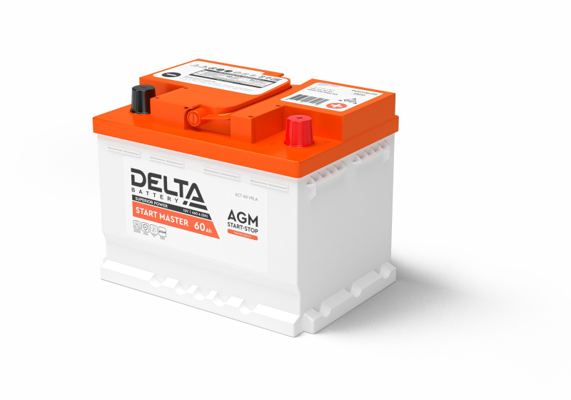 Аккумулятор автомобильный 12В 60Ач Delta DELTA START MASTER 60 Ah AGM