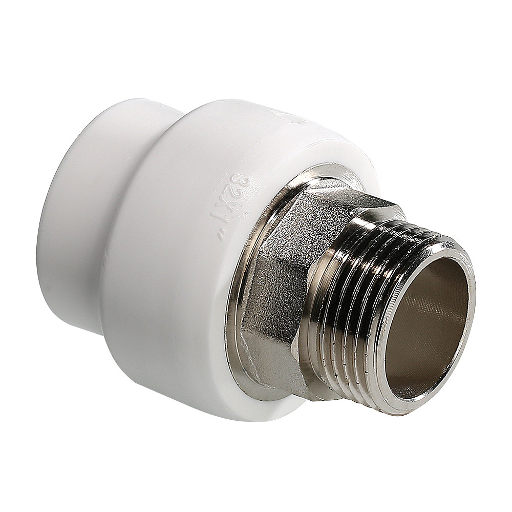 Муфта комбинированная 50 х 1 1/2' НР под ключ полипропиленовая PPR белая (VTp.707.0.05008) VALTEC PV7075008 PV7075008