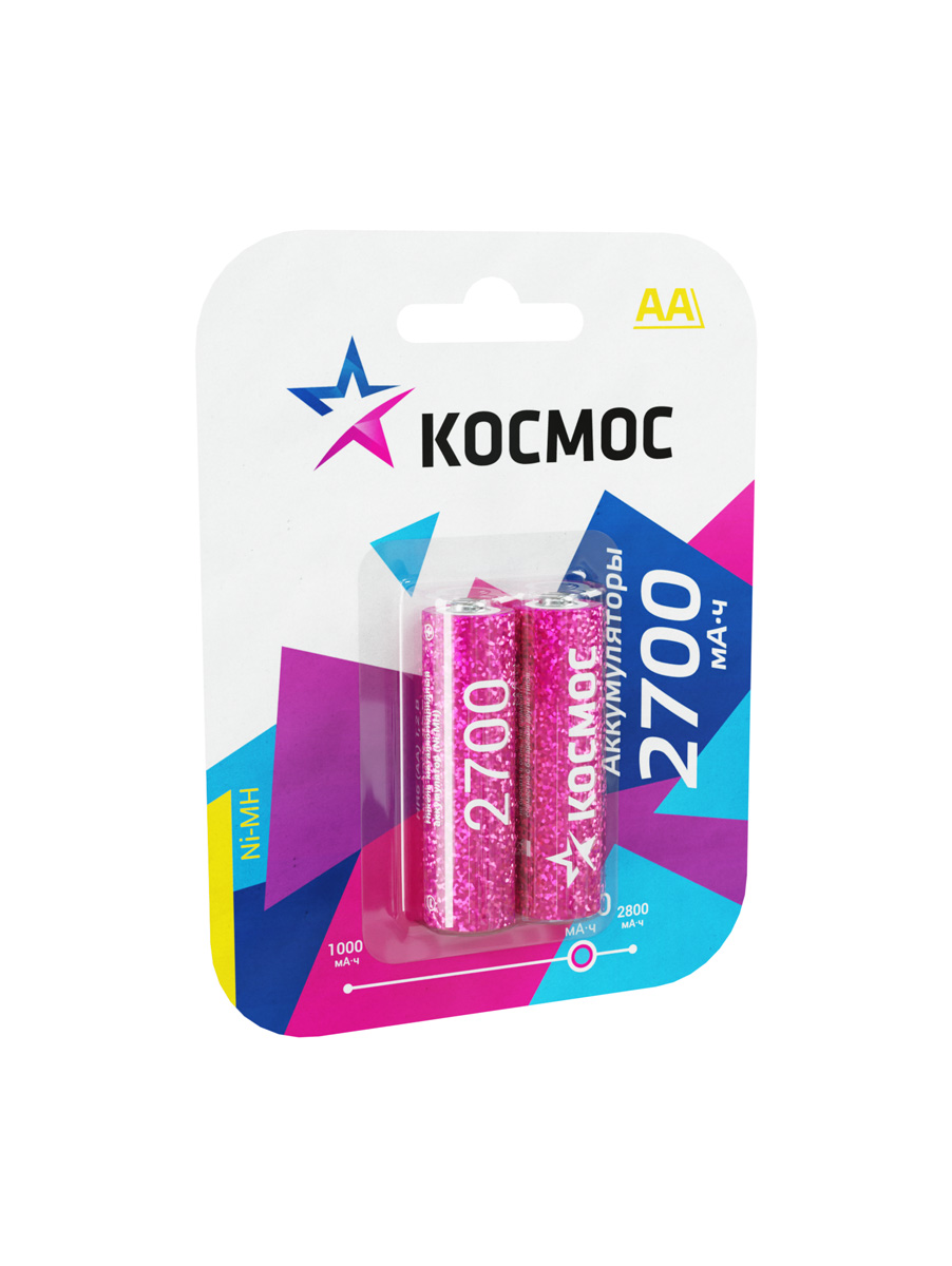 Аккумулятор R6 (AA) Ni-Mh 2700MAh Космос KOCR6NIMH2700MAH2BL