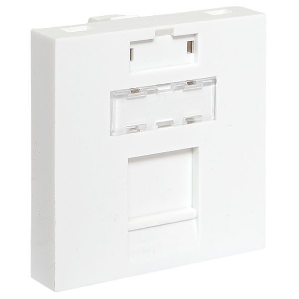 Вставка розеточная TERACOM PRO 45x45мм формат Mosaic на 1 модуль Keystone со шторкой и маркером белая EKF TRP-INS-MOS-2M1P-WH