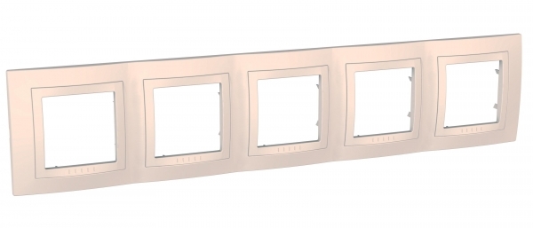 UNICA Рамка 5 постов бежевая Schneider Electric MGU2.010.25