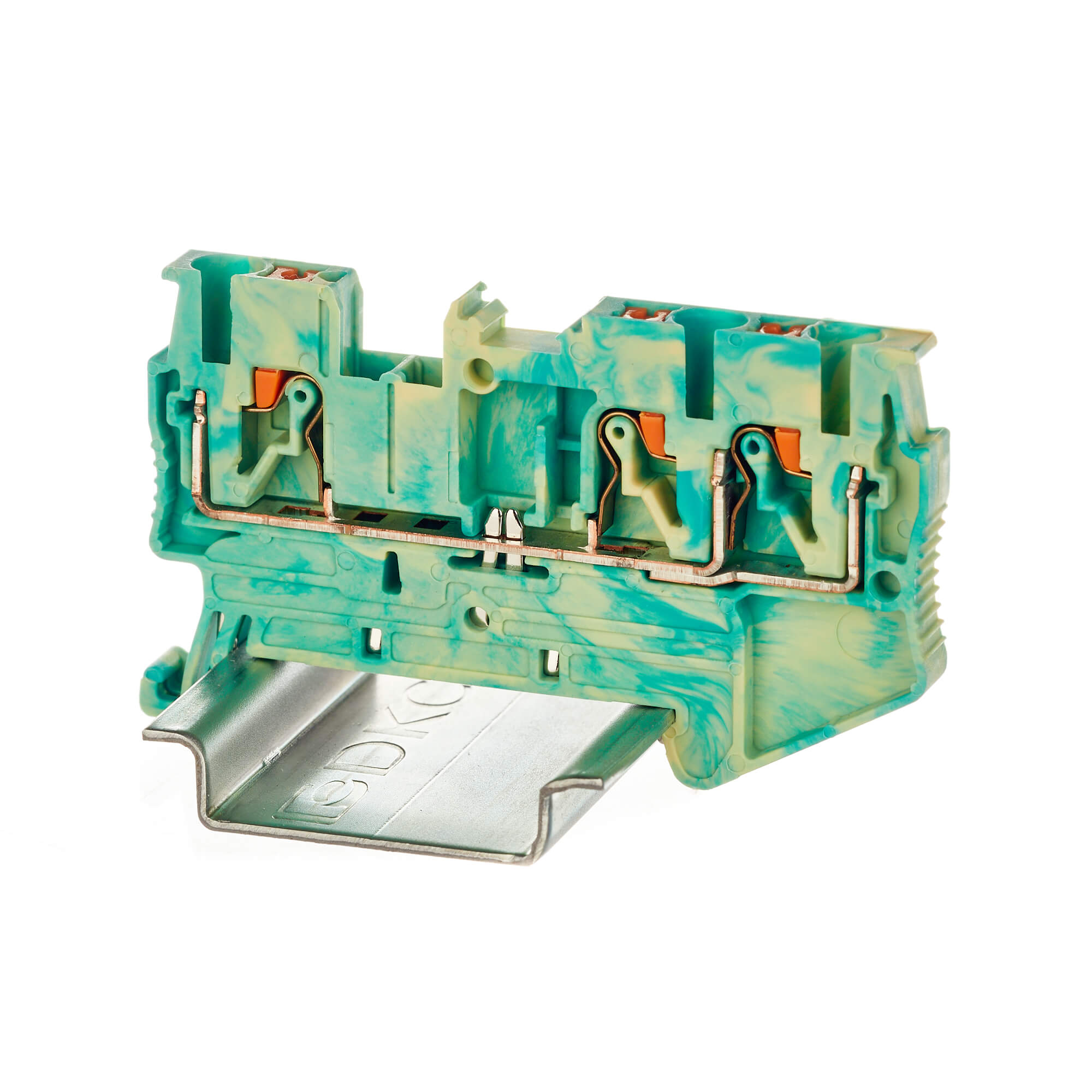 Клемма заземления , зажим push-in, 3 точки подключения, 2.5 кв.мм DKC VPR-2.5-TWIN-PE-YG