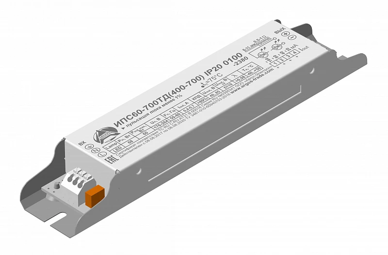 Драйвер LED светодиодный LST ИПС60-700ТД(400-700) 60Вт 700м IP20 (ИПС60-700ТД) Аргос-Электрон 4800493