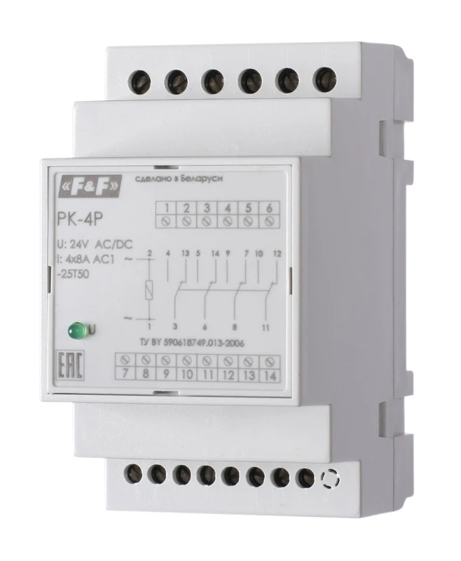 Реле электромагнитное PK-4P 220 Евроавтоматика F&F EA06.001.026