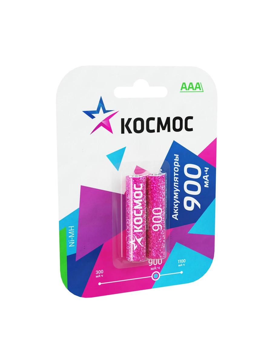 Аккумулятор 900мАч R03 NiMH (2хбл) Космос KOCR03NIMH(900MAH)