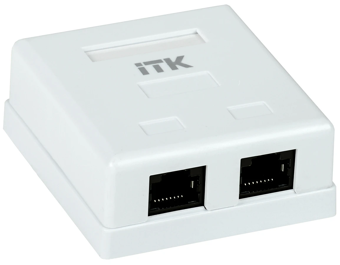 Розетка информационная настенная RJ-45 категория  е 2 порта ITK CS2-1C5EU-22