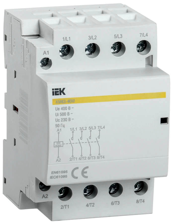 Контактор модульный КМ63-40M AC/DC (MKK21-63-40) IEK