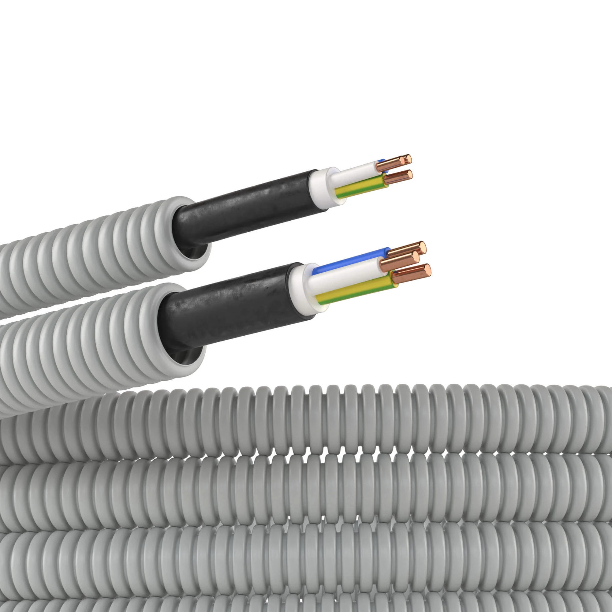 Труба гофрированная ПВХ д.16мм с кабелем РЭК ГОСТ+ ВВГнгLS 3х1.5(100м) DKC 9L916100