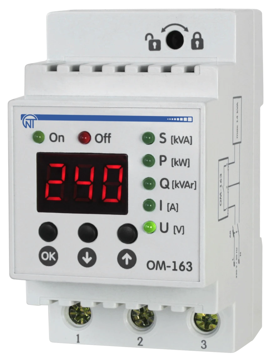 Ограничитель мощности ОМ-163 однофазный Новатек-Электро 4325604063