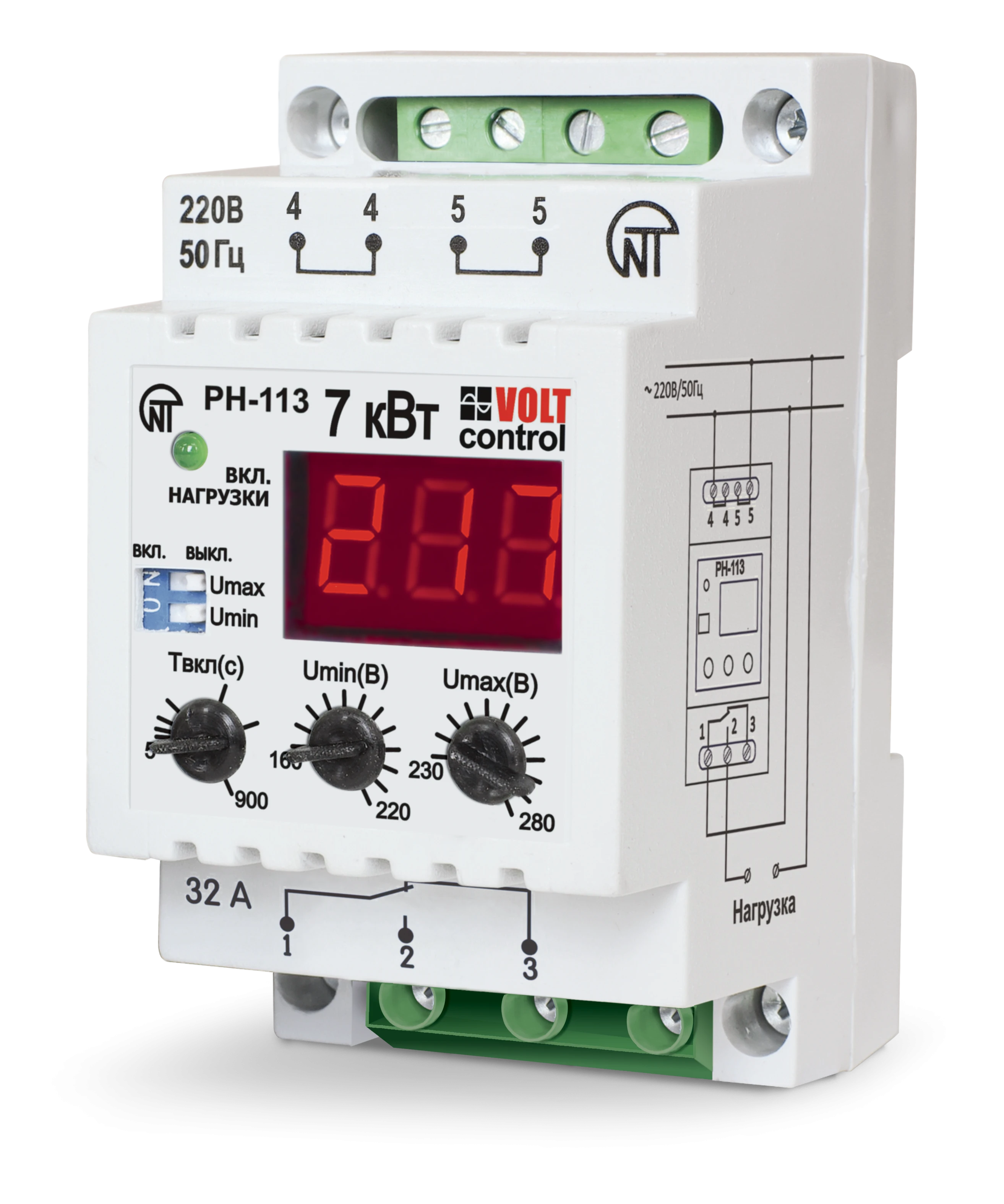Реле напряжения РН-113 32А Новатек-Электро 3425600113