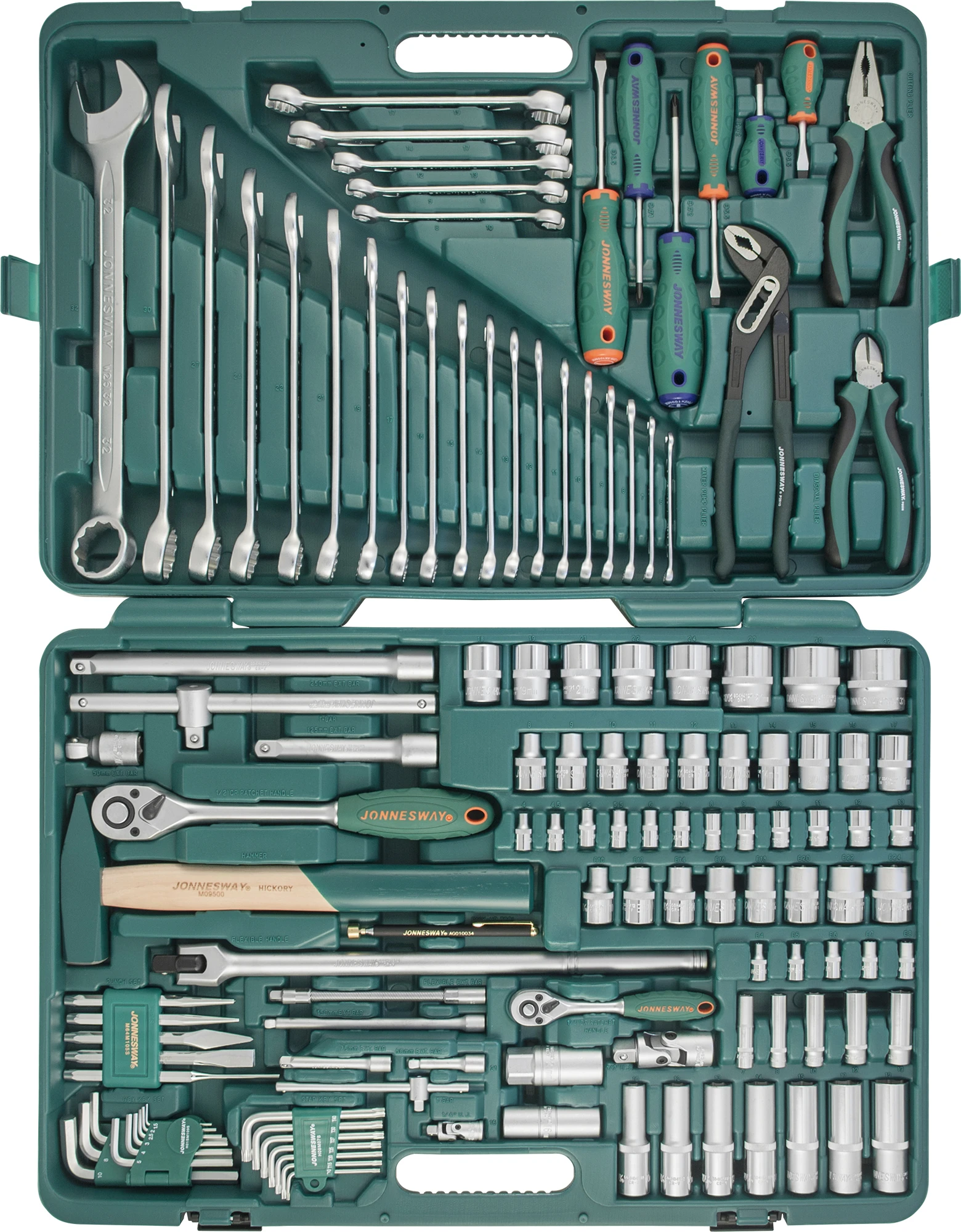 Набор инструмента универсальный 1/2'', 1/4''DR, 127 предметов Jonnesway 048740