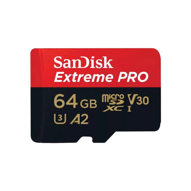 Карта памяти 64GB MicroSD Extreme Pro UHS I, V30, U3, A2, SDXC, 200 МБ/с, Class 10