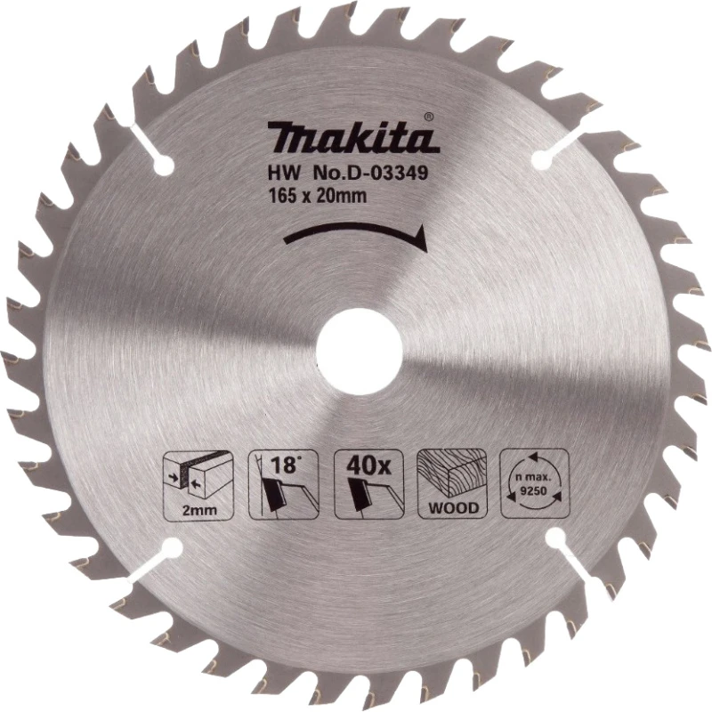 Пильный диск для дерева, 165x20x2/1.3x40T Makita D-45892