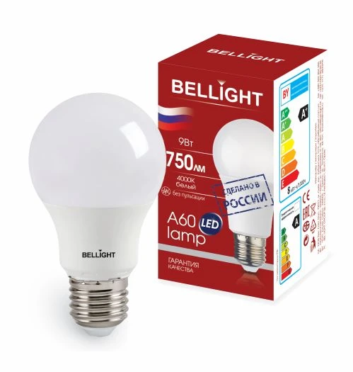 Лампа светодиодная LED 9Вт Е27 220 4000К 750Лм Bellight (88297786) BELLIGHT