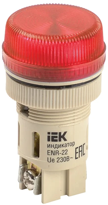 Лампа ENR-22 сигнальная красная с подсветкой неон 240В IEK BLS40-ENR-K04