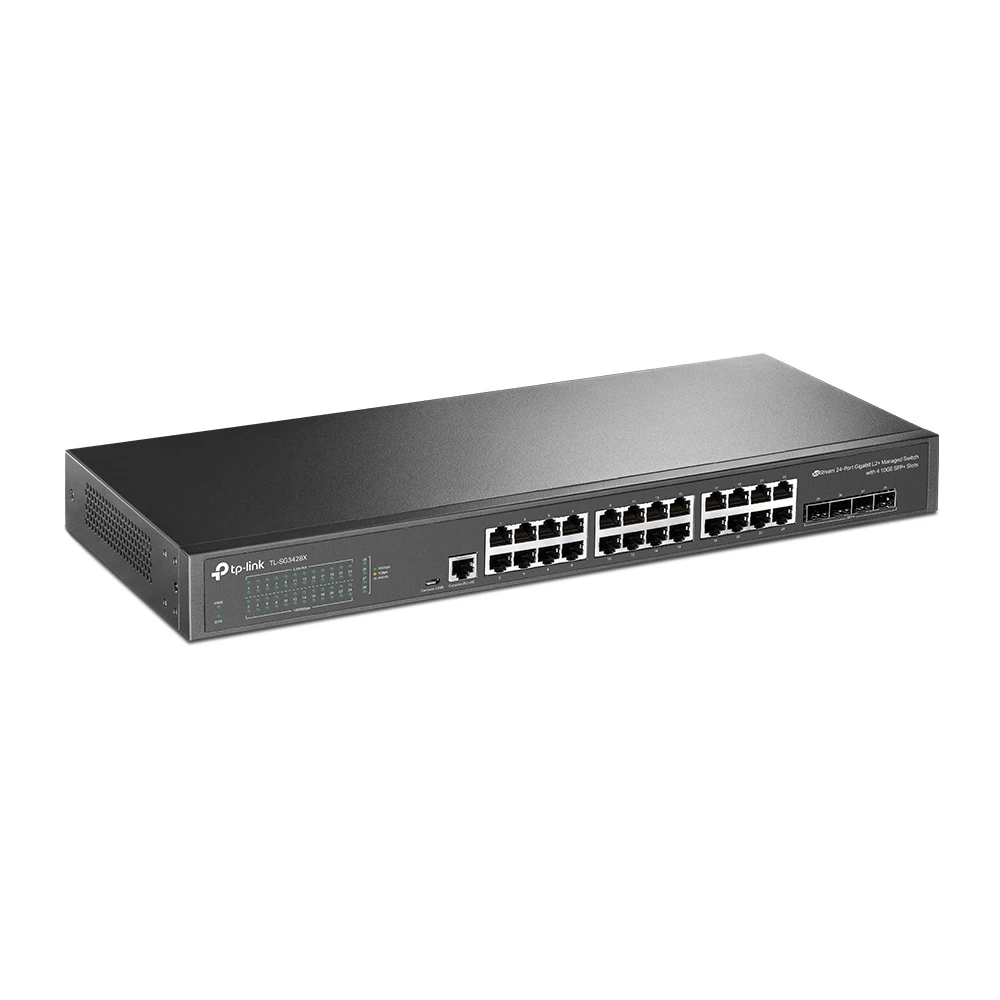 Коммутатор управляемый L2 28 портов, 24хRJ45 10/100/1000 Мб/с, 4хSFP+ TP-Link 1000605154